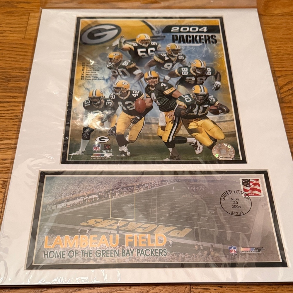 Green Bay Packers 2004 Framed Poster with Nov 29, 2004 Stamp NFL